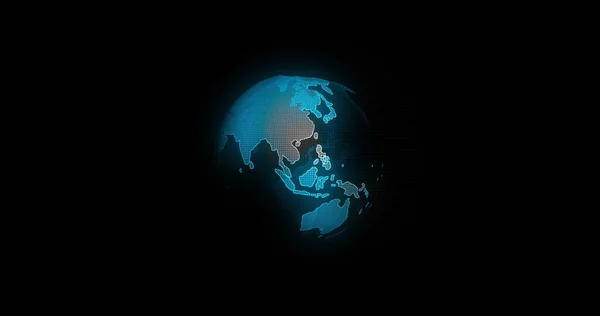 Global Communication Concept, The Earth Rotating With Node The Blue Marble. Earth Rotating Animation Social Future Technology Abstract. And Line connection. Futuristic And Technology Concepts. — Stock Photo, Image