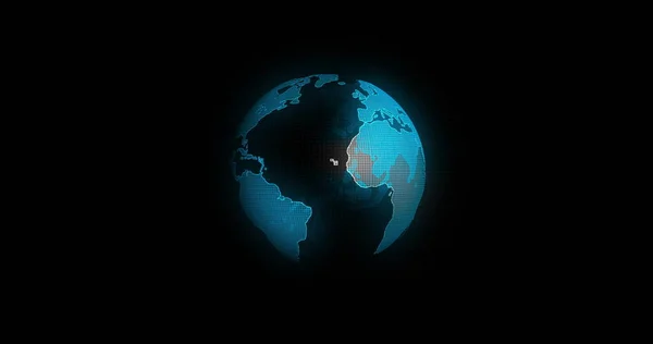 Globales Kommunikationskonzept: Die Erde rotiert mit Knotenpunkt und Linienverbindung. Futuristische und technische Konzepte. Der blaue Marmor. Erde rotierende Animation Soziale Zukunftstechnologie Abstrakt. — Stockfoto