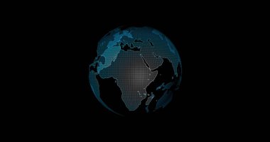 Dijital dünyanın dönmesi, 3d animasyon sosyal gelecek teknolojisi soyut iş dünyası bilimsel küresel ağ, animasyon dijital ağ veri iletişim teknolojisi arka planı.