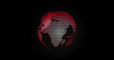 Büyük veri 3D Dünya. Dünyayı çevreleyen ikili kod. Retro dijital dünya. Dijital veri küresi, Dünya 'yı çevreleyen veri ağının soyut üç boyutlu yansıması. Dış uzaydan Kızıl Dünya Görünümü.