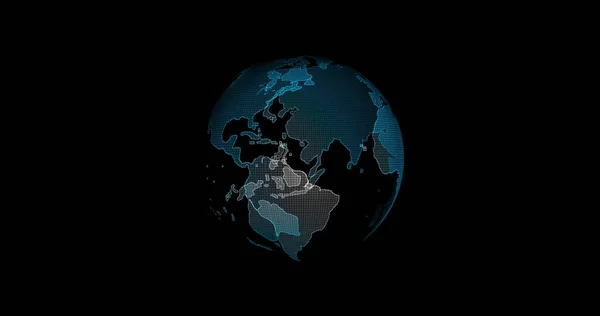 Terra digital rotativa, conceito 3d animação social futuro tecnologia abstrato negócio científico global rede, animação digital grade dados comunicação tecnologia de fundo. — Fotografia de Stock