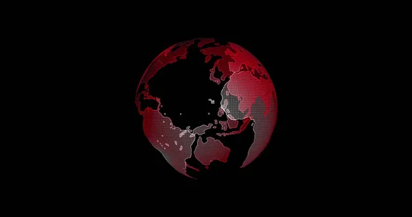 เรดเอิร์ธวิวจากอวกาศ ข้อมูลขนาดใหญ่ 3d โลก รหัสไบนารีรอบโลกหมุน โลกดิจิตอลย้อนยุค โลกข้อมูลดิจิตอล, การแสดงภาพ 3 มิติของเครือข่ายข้อมูลรอบโลก . — ภาพถ่ายสต็อก