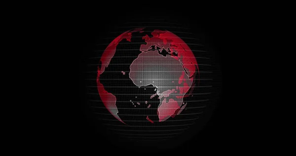 ข้อมูลขนาดใหญ่ 3d โลก รหัสไบนารีรอบโลกหมุน โลกดิจิตอลย้อนยุค โลกข้อมูลดิจิตอล ภาพสามมิติเชิงนามธรรม ของเครือข่ายข้อมูลรอบโลก มุมมองโลกสีแดงจากอวกาศด้านนอก . — ภาพถ่ายสต็อก