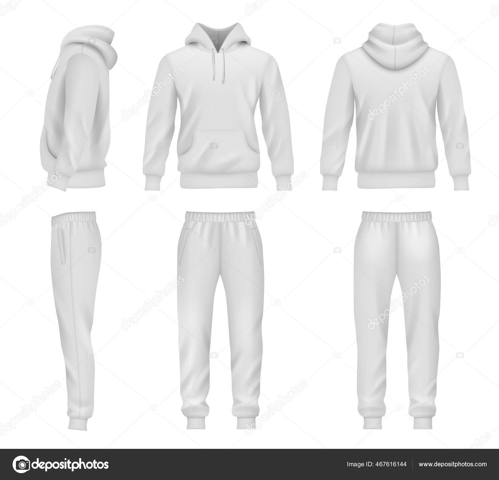 Sportswear Hoodie Mockup Tracksuit Sweatpants For Men Decent Vector Templates Stock Vector Royalty Free Vector Image By C Onyxprj 467616144