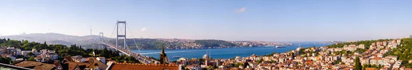 Stanbul Şehrin Panoramik Manzarası Boğaz Köprüsü Ortakoy Camii Boğaz — Stok fotoğraf