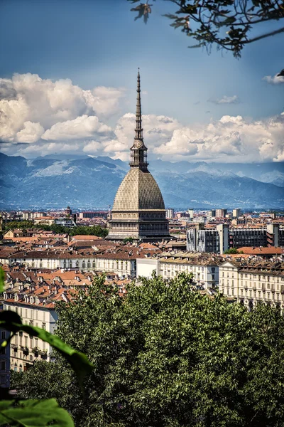 Panoramic view of Turin city center, in Italy — Stock Photo, Image