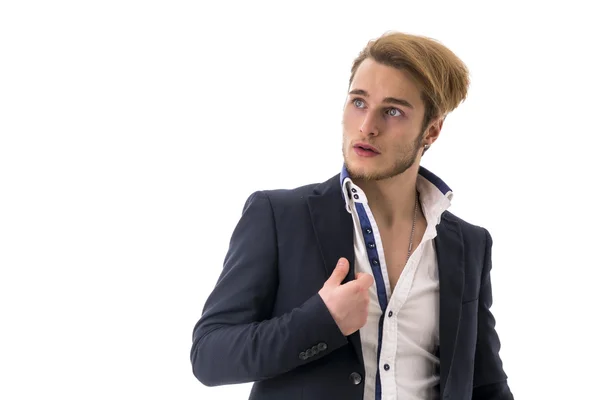 Headshot of handsome blond young man — Stock Photo, Image