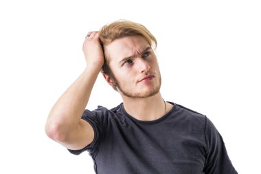 Düşünüyorum, emin ararken çekici bir genç adam