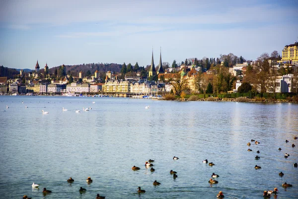 Vista fascinante do Lago Lucerna na Suíça — Fotografia de Stock