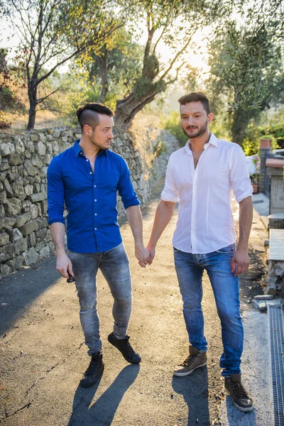 Gay couple in park — Stock Photo, Image