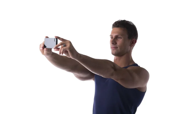 Handsome young man taking a selfie — Stock Photo, Image