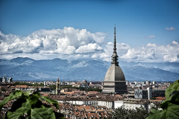 Panoramic view of Turin city center, in Italy — Stock Photo, Image