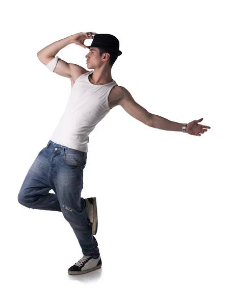 Hanche jeune homme faire une routine de danse — Photo