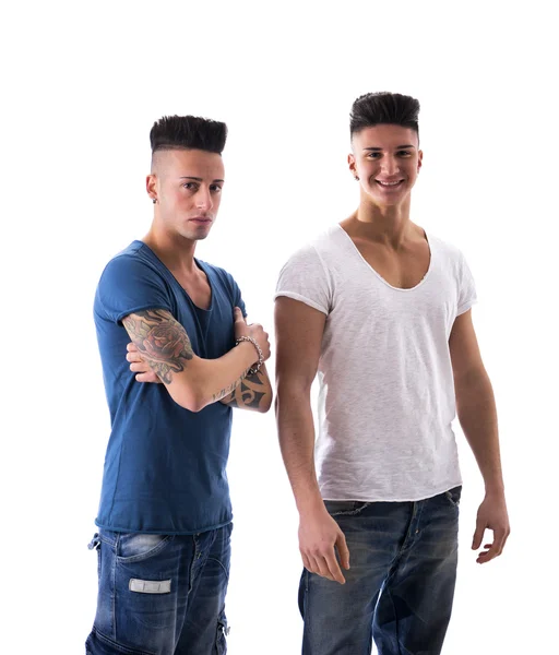 Young Men in Trendy Attire with Mohawk Hairstyles — Stock Photo, Image