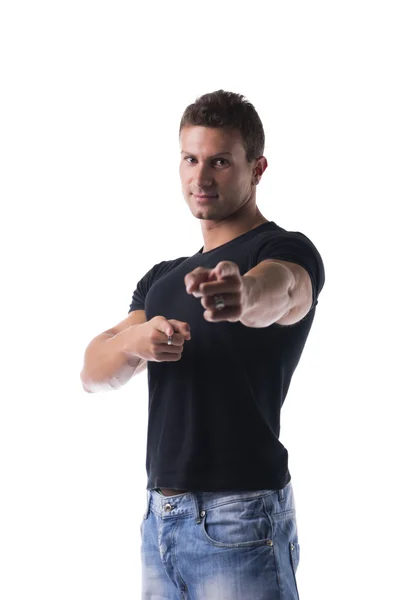 Man pointing fingers at you — Stock Photo, Image