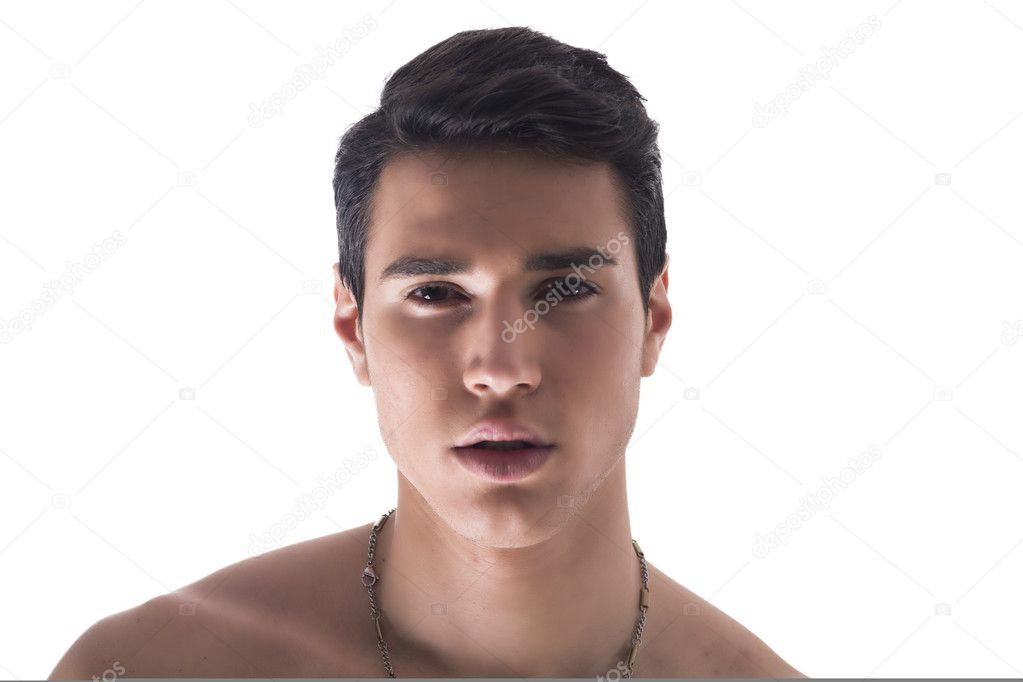 Headshot of attractive young man isolated