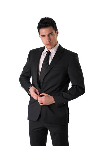 Elegant young man with suit and neck-tie Stock Photo