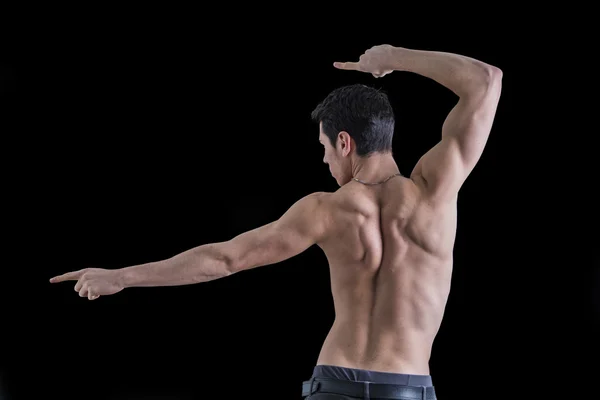 Back of shirtless muscular young man — Stock Photo, Image