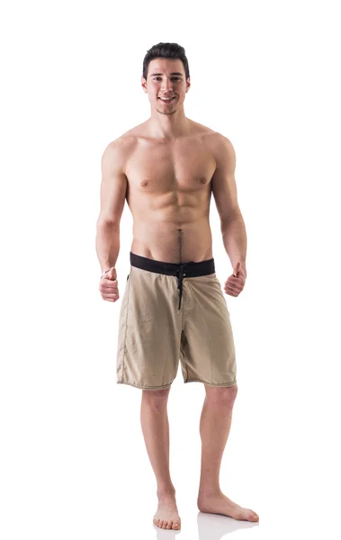 Volledige figuur shot van knappe shirtless jonge man — Stockfoto