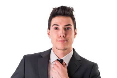 Genç işadamı poz sürpriz