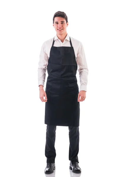 Повнометражний знімок молодого шеф-кухаря або офіціанта позує — стокове фото