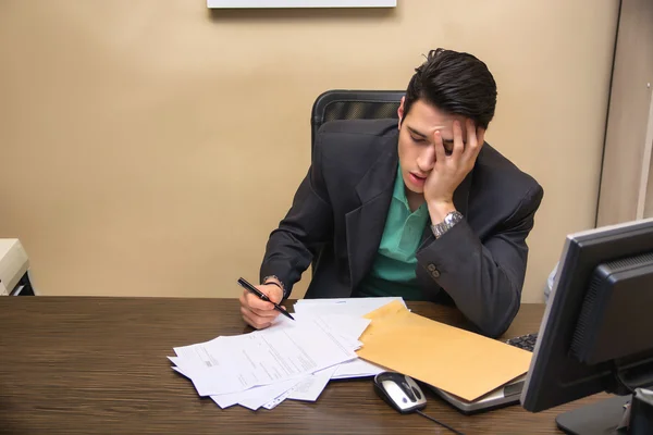 Tired bored young businessman — Stock Photo, Image