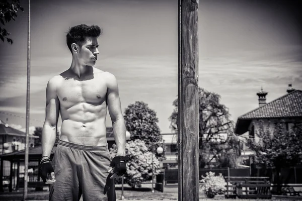 Man resting after workout outdoor — Stock Photo, Image