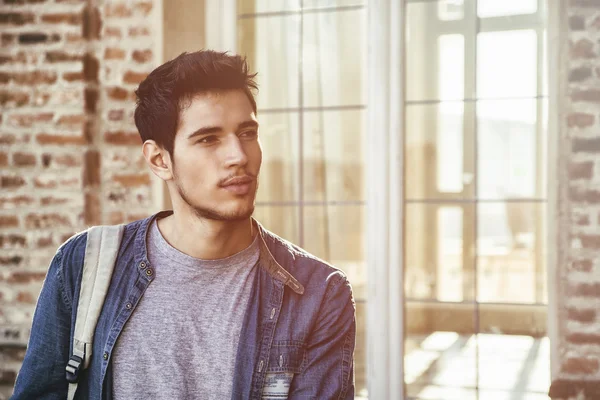 Young Handsome Man Outside Historic Building — Zdjęcie stockowe