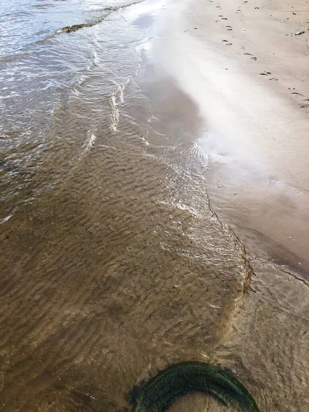 Bella Sabbia Acqua Sulla Spiaggia — Foto Stock