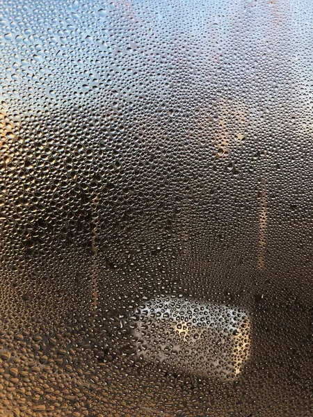 Gyönyörű Esőcseppek Ablakon Közelről — Stock Fotó