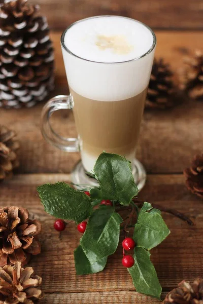 Café Con Leche Conos Forestales Mesa — Foto de Stock