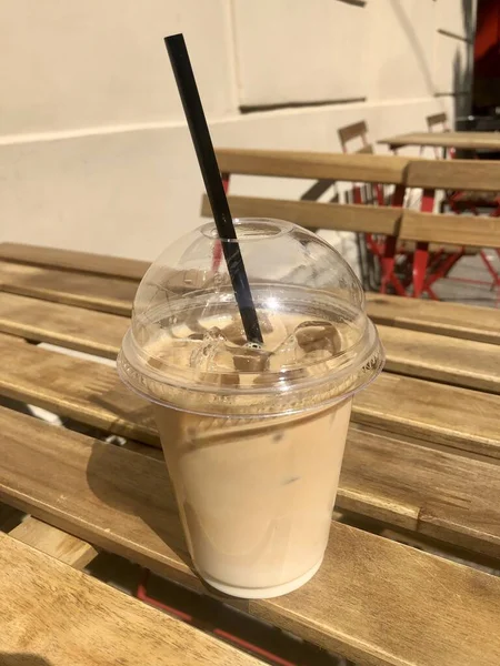 Läcker Latte Med Kanel Caféet — Stockfoto