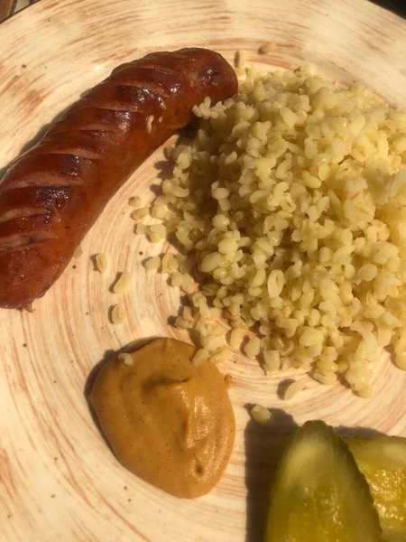 Bayerische Wurst Mit Perlgerste — Stockfoto