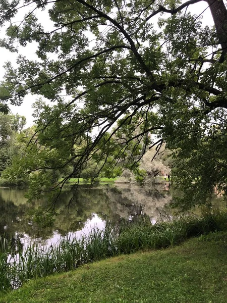 Hermosa Vista Del Parque Con Lago — Foto de Stock