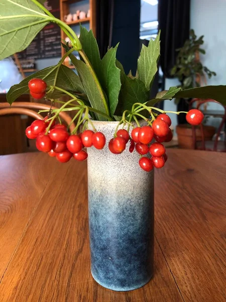 Beautiful Autumn Bouquet Table Cafe — Stock Photo, Image