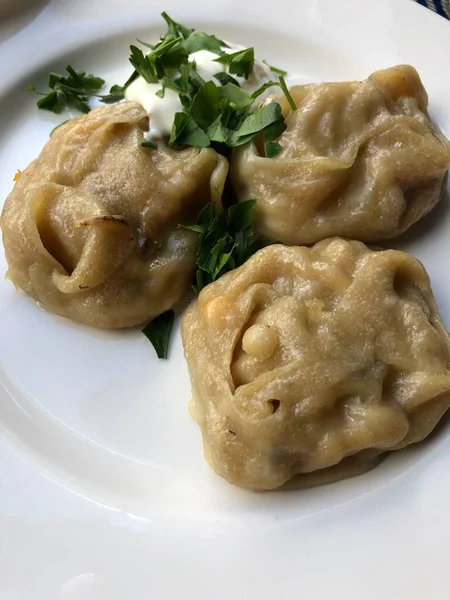 Délicieuses Boulettes Crème Sure Aux Herbes — Photo