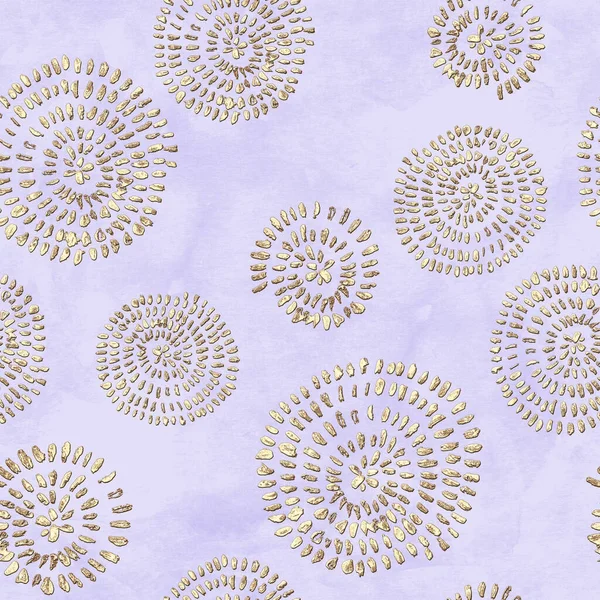 Abstract Seamless Pattern Golden Glittering Acrylic Paint Spiral Circles Pastel — Fotografia de Stock