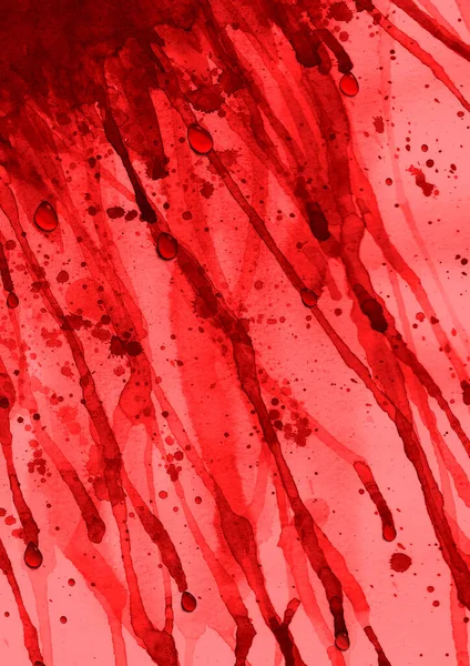 Acuarela Sangre Sangre Color Rojo Salpicadura Fondo Acuarela Pintada Mano — Foto de Stock