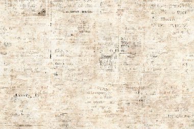Gazete kağıdı grunge eski gazete kağıdı desenli arka plan. Eski gazete şablonu deseni. Yazı ve resimler için yeri olan okunamayan haber yatay sayfası. Bej sepia renk sanat kolajı.