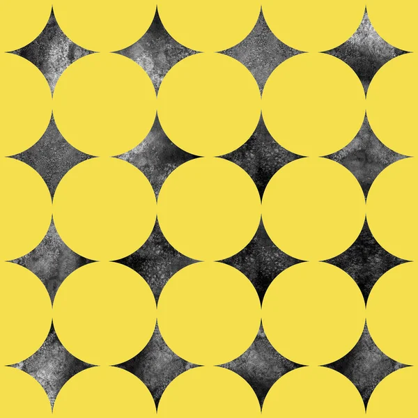 Abstract Geometric Modern Seamless Pattern Hand Drawn Texture Grey Yellow — Stock Photo, Image