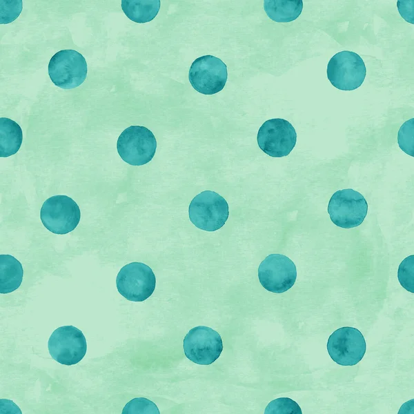 Polka Dot Watercolor Seamless Pattern Abstract Watercolour Green Color Circles — Stock Photo, Image