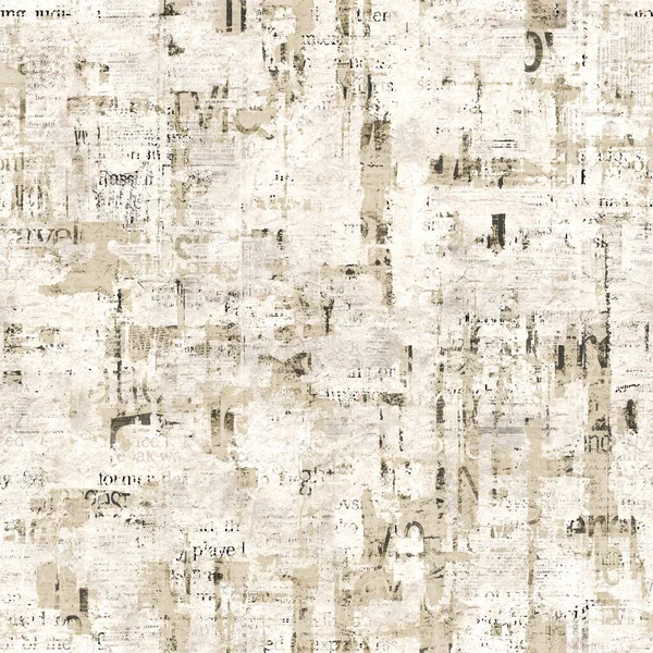 Newspaper Paper Grunge Aged Newsprint Seamless Pattern Background Vintage Old — Stock Photo, Image