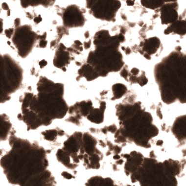 İnek boyası kusursuz desen. Suluboya el, arka planda beyaz ve kahverengi renkli süsleme elementleri çizdi. Suluboya, soyut benek dokusu. Tekstil, kumaş, duvar kağıdı, ambalaj kağıdı baskısı.