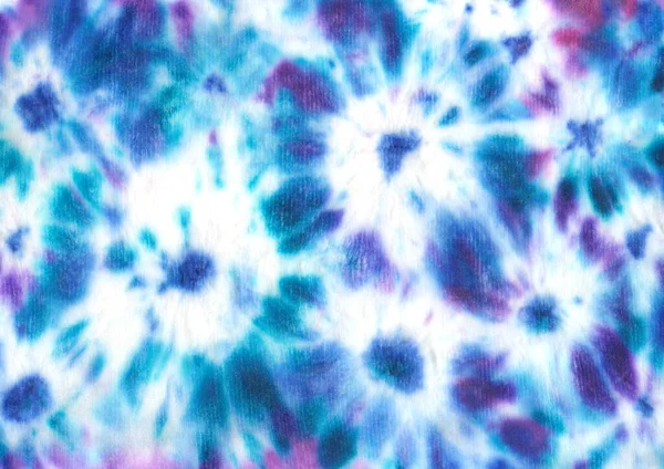 Corante Gravata Padrão Shibori Aquarela Pintados Mão Roxo Teal Azul — Vetor de Stock