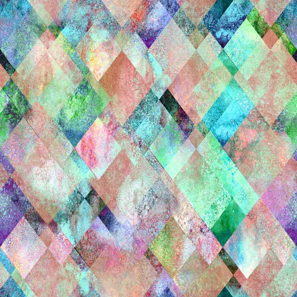 Diamante Formas Fundo Sem Costura Aquarela Colorido Abstrato Mosaico Diamantes — Fotografia de Stock