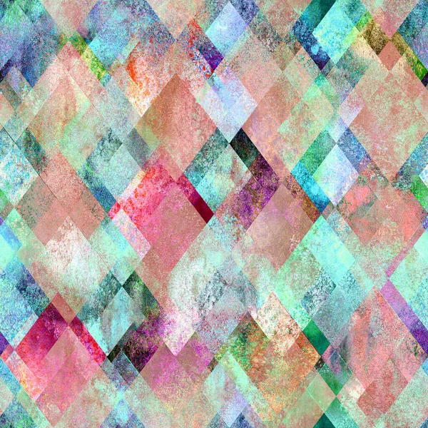 Diamantformen Nahtlosen Hintergrund Aquarell Bunte Abstrakte Mosaik Diamanten Textur Druck — Stockfoto