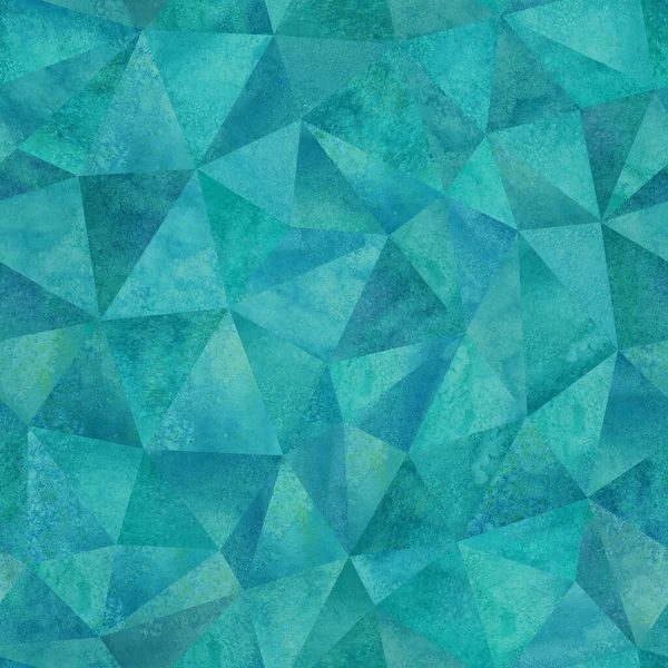 Abstracte Geometrische Driehoeken Naadloos Patroon Aquarel Teal Turquoise Met Hand — Stockfoto