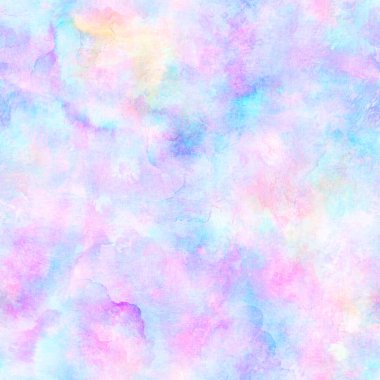 Soyut suluboya arka plan. El çizimi rengarenk lekeler ve pürüzsüz elementler. Suluboya gökkuşağı renk dokusu. Tekstil, kumaş, duvar kağıdı, ambalaj kağıdı baskısı.