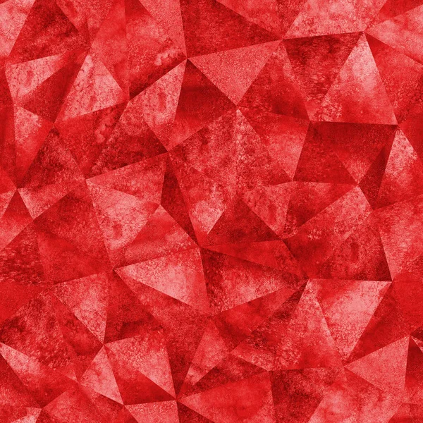 Abstract Geometric Triangles Seamless Pattern Watercolor Red Hand Drawn Texture — Stock Photo, Image