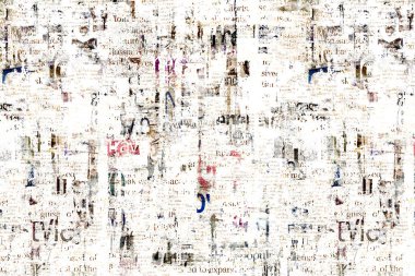 Gazete kağıdı grunge eski gazete kağıdı desenli arka plan. Eski gazete şablonu deseni. Okunamayan haber renkleri yatay sayfası. Ligth bej rengi sanat kolajı.